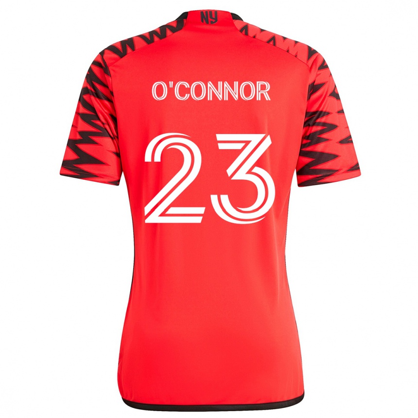 Kids Football Aidan O'connor #23 Red Black White Away Jersey 2024/25 T-Shirt