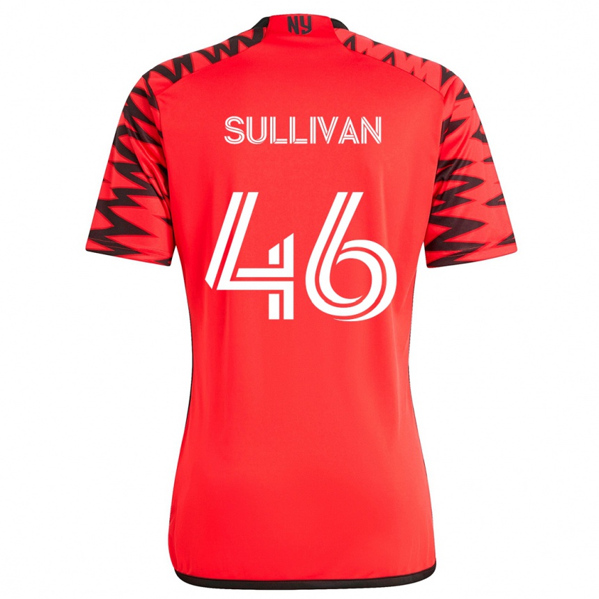 Kids Football Dylan Sullivan #46 Red Black White Away Jersey 2024/25 T-Shirt