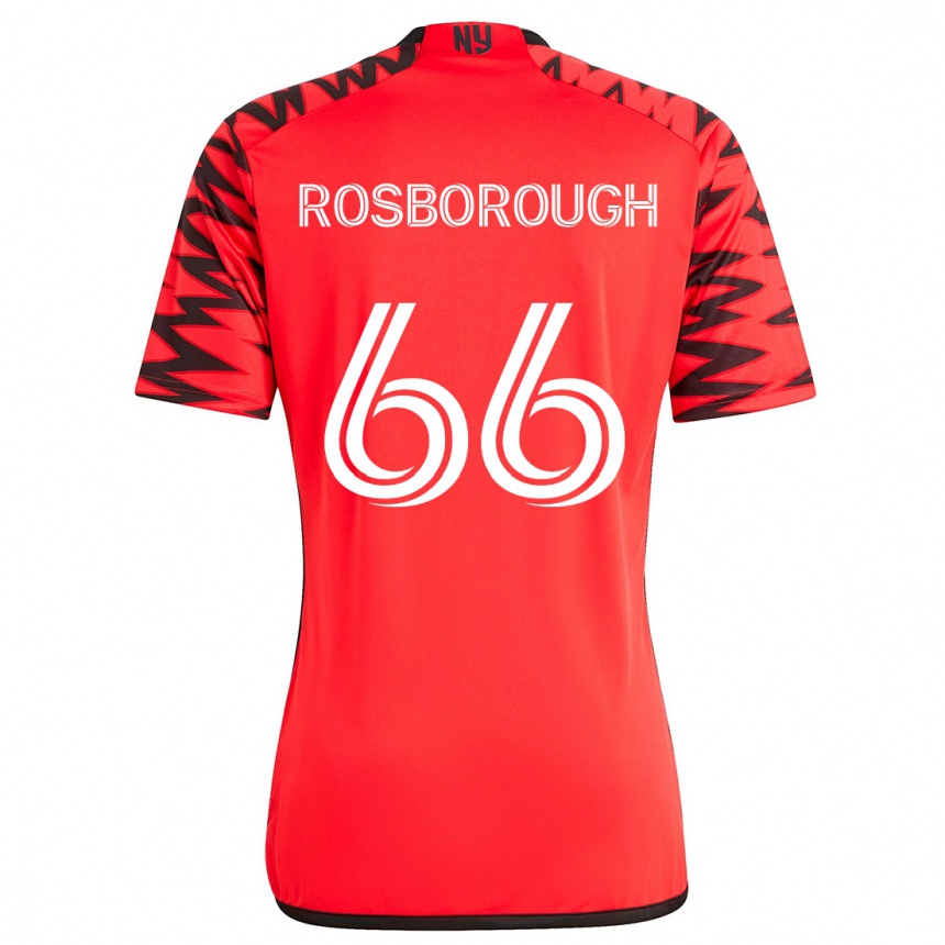 Kids Football Tanner Rosborough #66 Red Black White Away Jersey 2024/25 T-Shirt