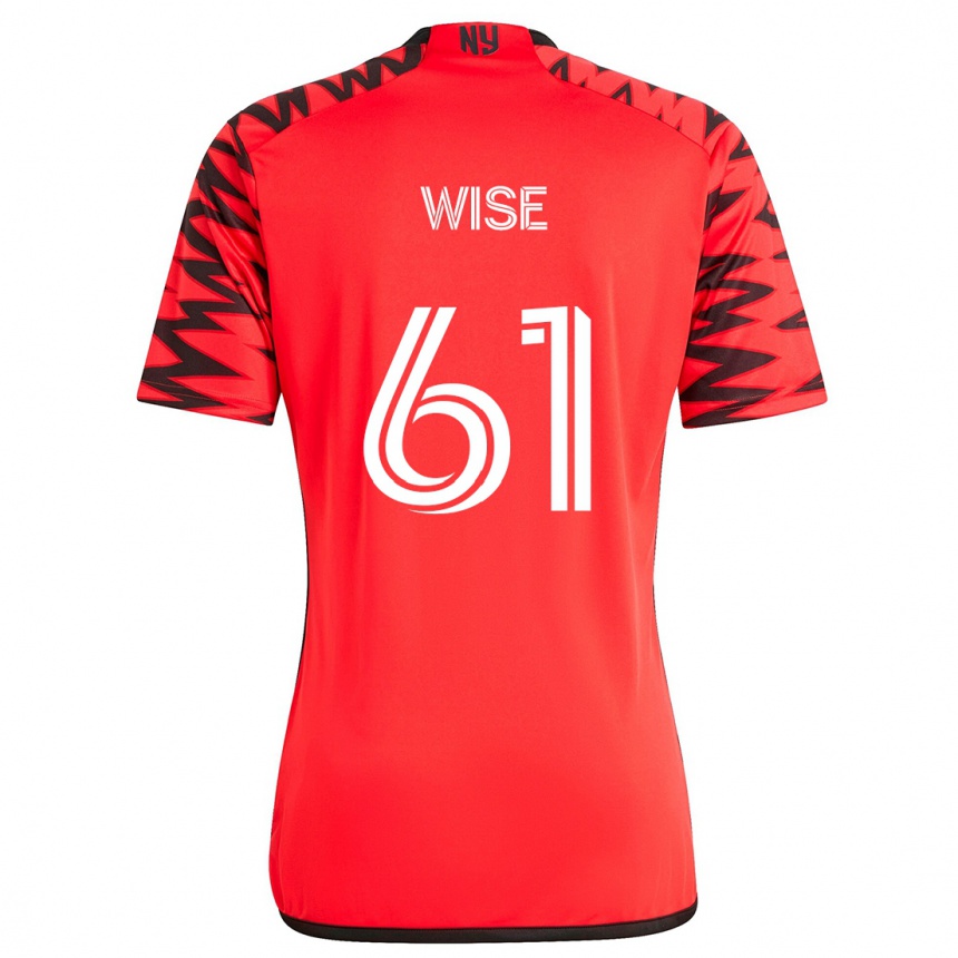 Kids Football Henry Wise #61 Red Black White Away Jersey 2024/25 T-Shirt