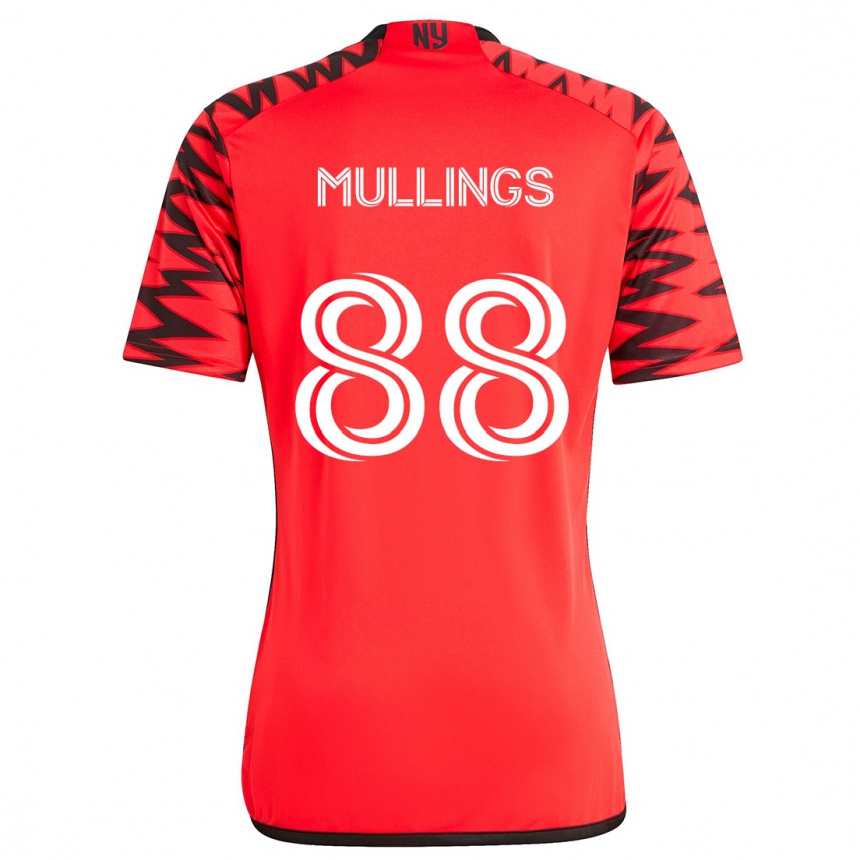 Kids Football O'vonte Mullings #88 Red Black White Away Jersey 2024/25 T-Shirt