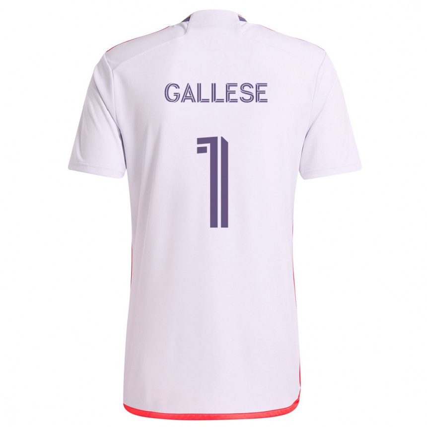 Kids Football Pedro Gallese #1 White Red Purple Away Jersey 2024/25 T-Shirt