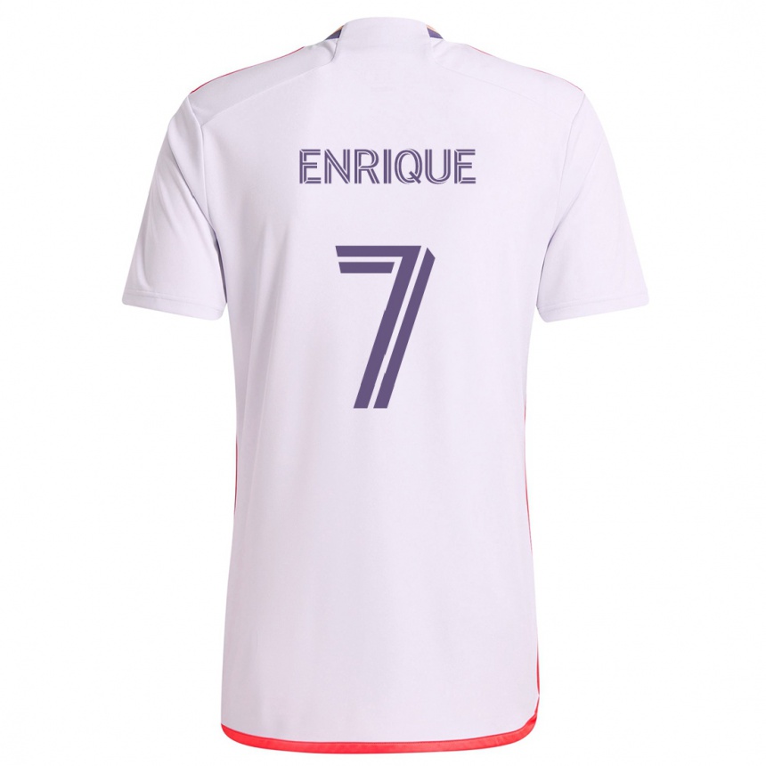 Kids Football Ramiro Enrique #7 White Red Purple Away Jersey 2024/25 T-Shirt