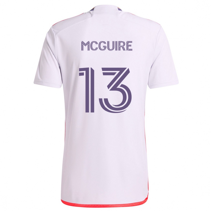 Kids Football Duncan Mcguire #13 White Red Purple Away Jersey 2024/25 T-Shirt