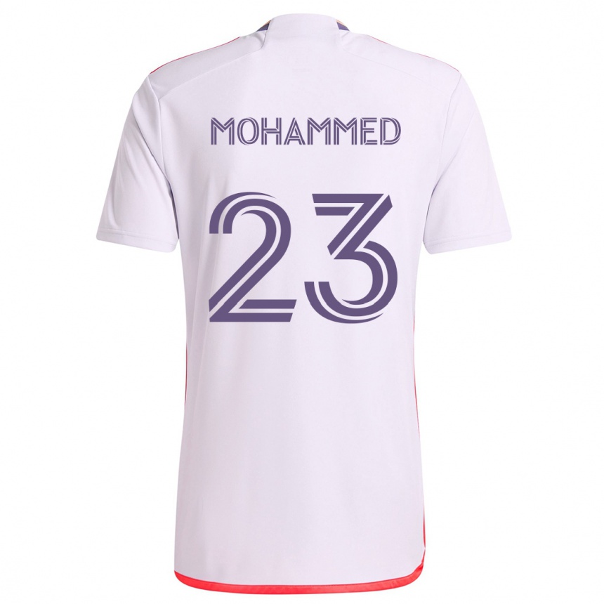 Kids Football Shak Mohammed #23 White Red Purple Away Jersey 2024/25 T-Shirt