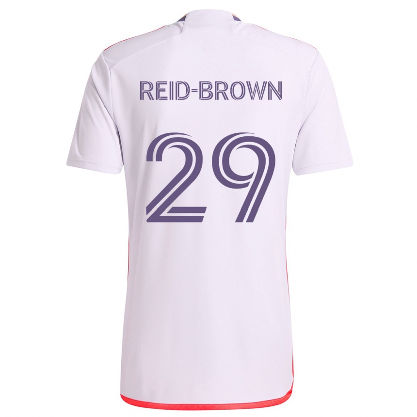 Kids Football Tahir Reid-Brown #29 White Red Purple Away Jersey 2024/25 T-Shirt