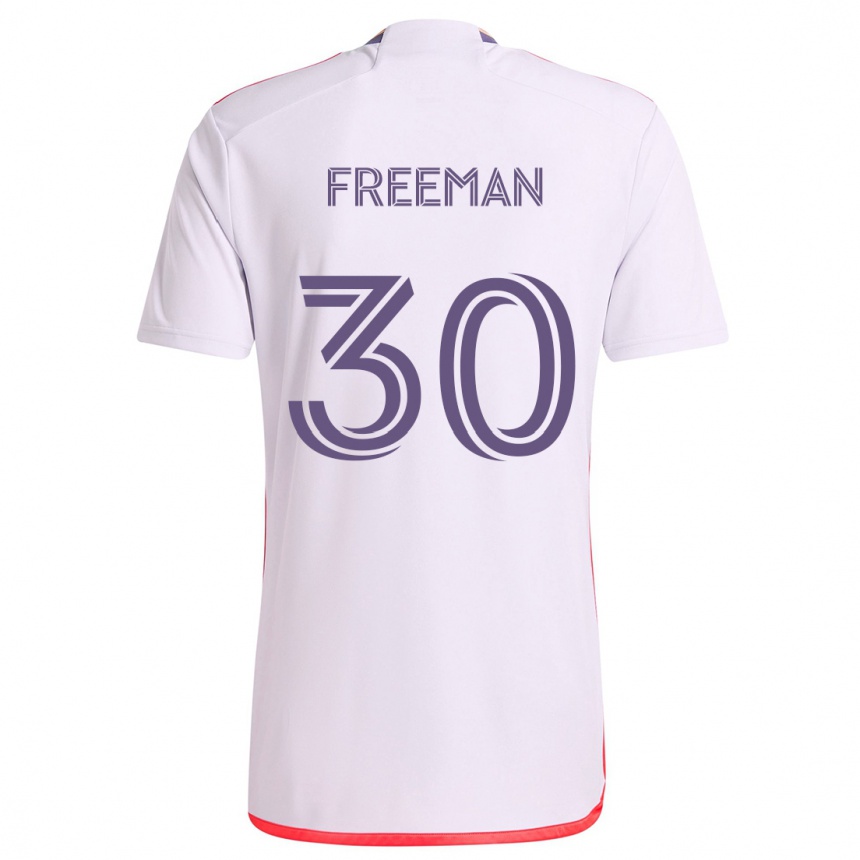 Kids Football Alex Freeman #30 White Red Purple Away Jersey 2024/25 T-Shirt