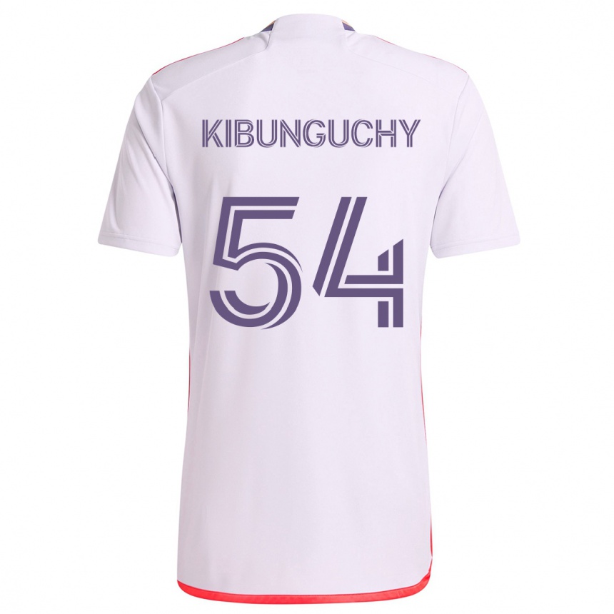 Kids Football Nabi Kibunguchy #54 White Red Purple Away Jersey 2024/25 T-Shirt