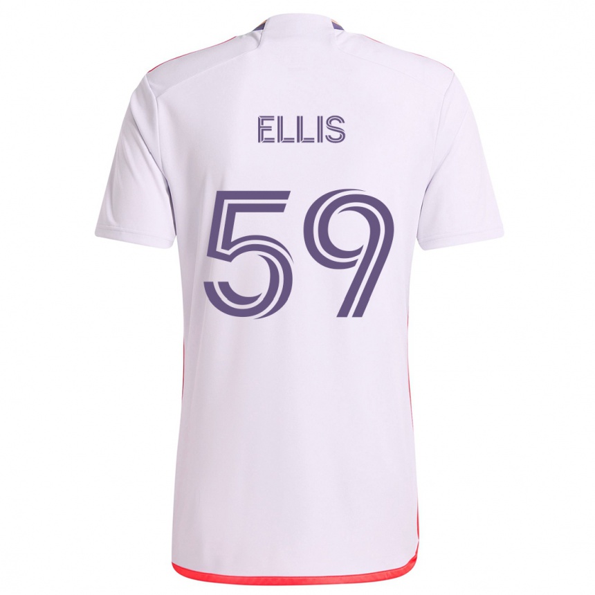 Kids Football Justin Ellis #59 White Red Purple Away Jersey 2024/25 T-Shirt