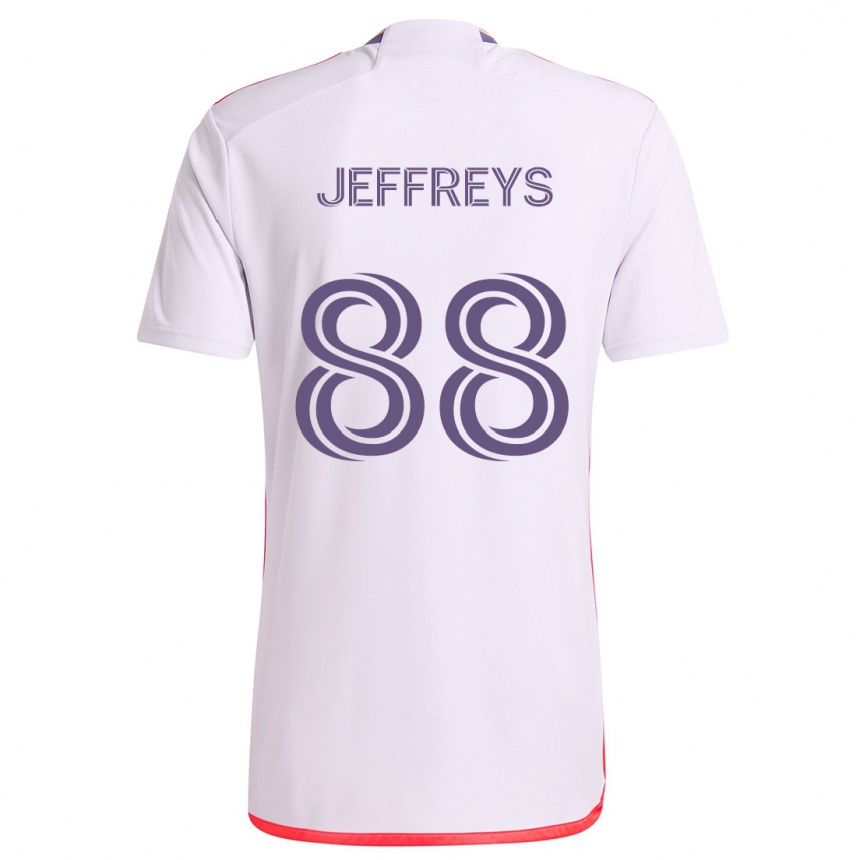 Kids Football Tj Jeffreys #88 White Red Purple Away Jersey 2024/25 T-Shirt