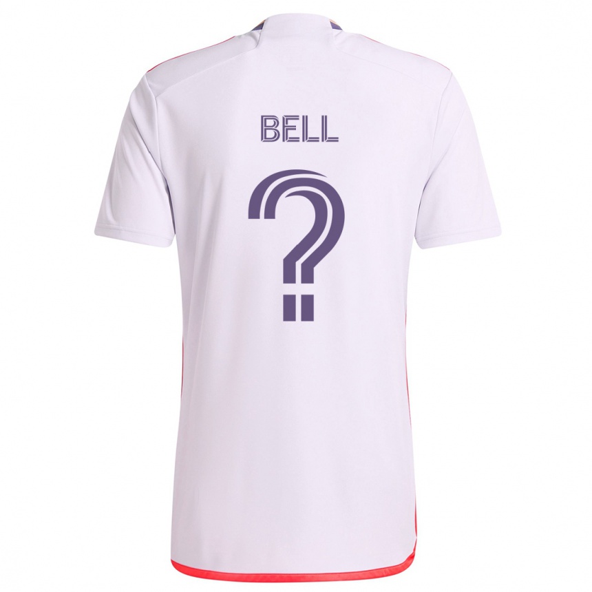 Kids Football Dominic Bell #0 White Red Purple Away Jersey 2024/25 T-Shirt