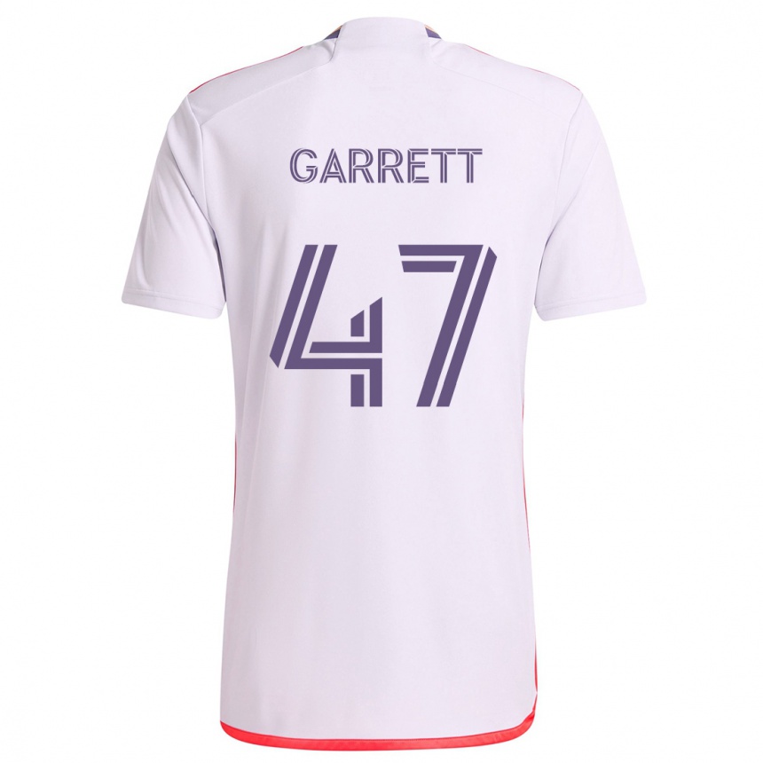 Kids Football Ian Garrett #47 White Red Purple Away Jersey 2024/25 T-Shirt