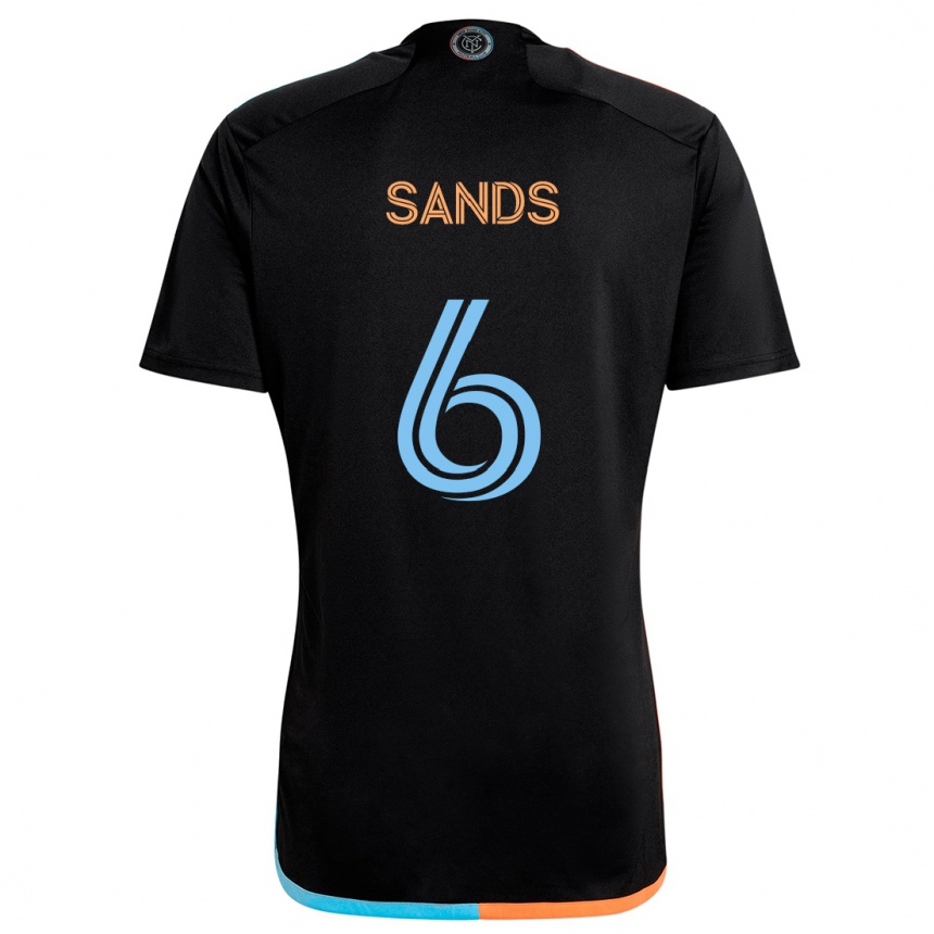 Kids Football James Sands #6 Black Orange Blue Away Jersey 2024/25 T-Shirt