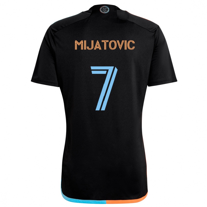 Kids Football Jovan Mijatovic #7 Black Orange Blue Away Jersey 2024/25 T-Shirt