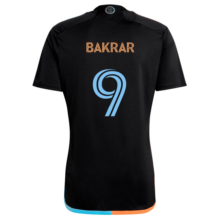 Kids Football Monsef Bakrar #9 Black Orange Blue Away Jersey 2024/25 T-Shirt