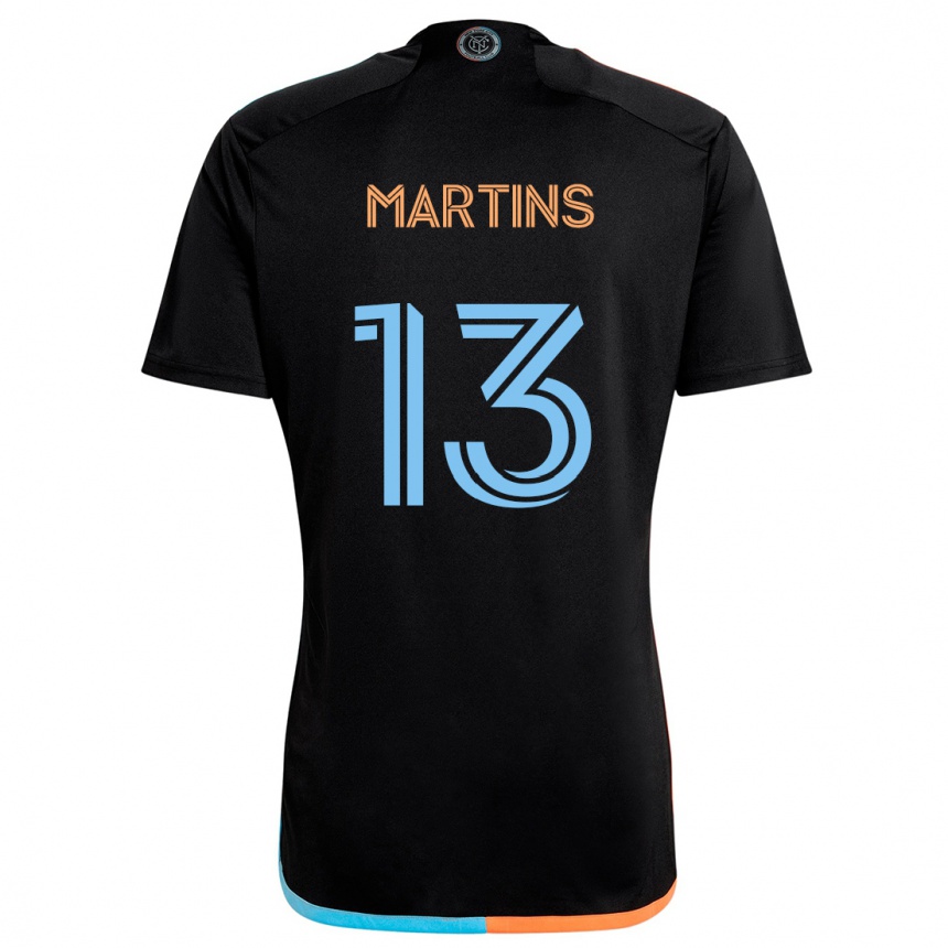 Kids Football Thiago Martins #13 Black Orange Blue Away Jersey 2024/25 T-Shirt