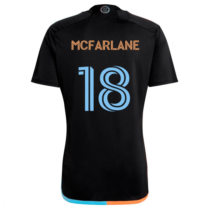 Kids Football Christian Mcfarlane #18 Black Orange Blue Away Jersey 2024/25 T-Shirt