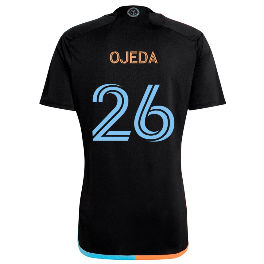 Kids Football Agustín Ojeda #26 Black Orange Blue Away Jersey 2024/25 T-Shirt