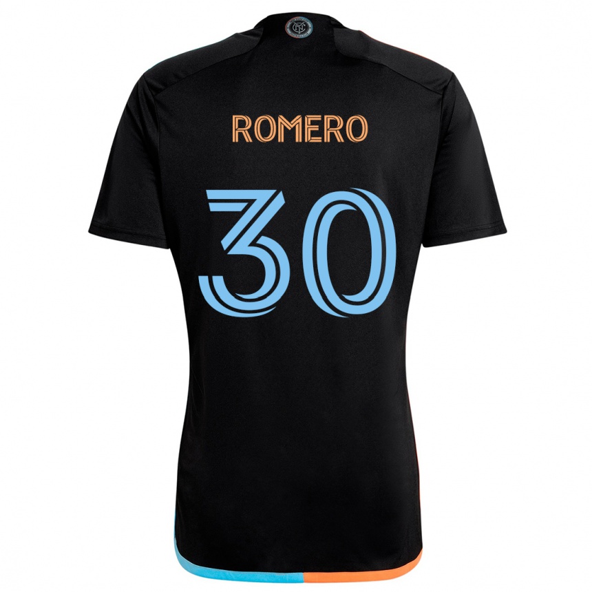 Kids Football Tomás Romero #30 Black Orange Blue Away Jersey 2024/25 T-Shirt