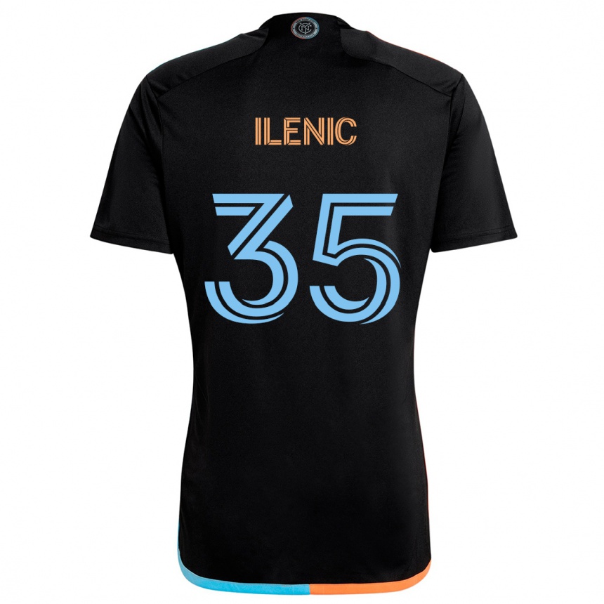 Kids Football Mitja Ilenic #35 Black Orange Blue Away Jersey 2024/25 T-Shirt