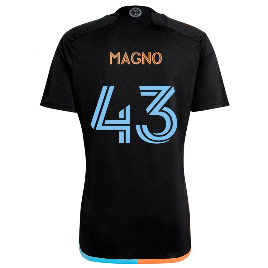 Kids Football Talles Magno #43 Black Orange Blue Away Jersey 2024/25 T-Shirt