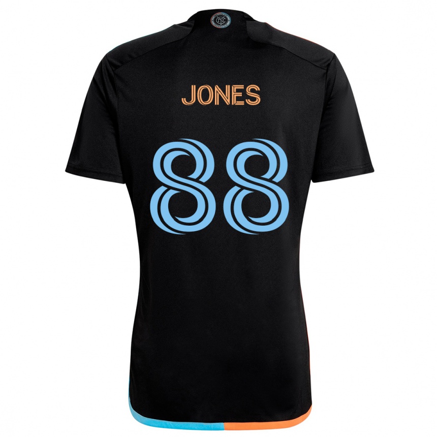 Kids Football Malachi Jones #88 Black Orange Blue Away Jersey 2024/25 T-Shirt