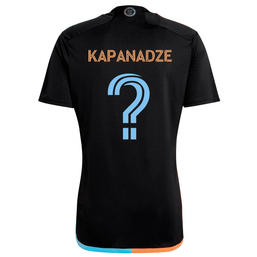 Kids Football Nicholas Kapanadze #0 Black Orange Blue Away Jersey 2024/25 T-Shirt