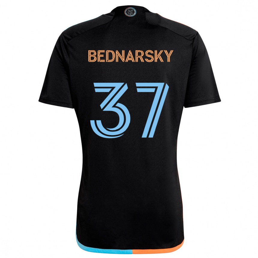 Kids Football Stevo Bednarsky #37 Black Orange Blue Away Jersey 2024/25 T-Shirt