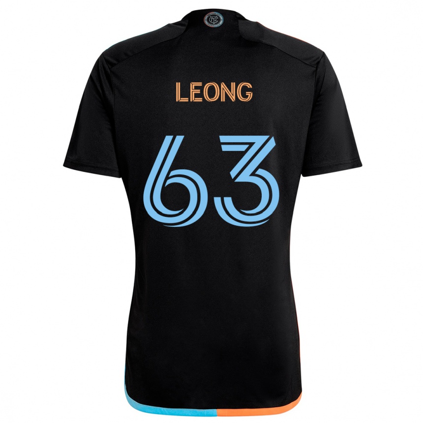 Kids Football Matthew Leong #63 Black Orange Blue Away Jersey 2024/25 T-Shirt