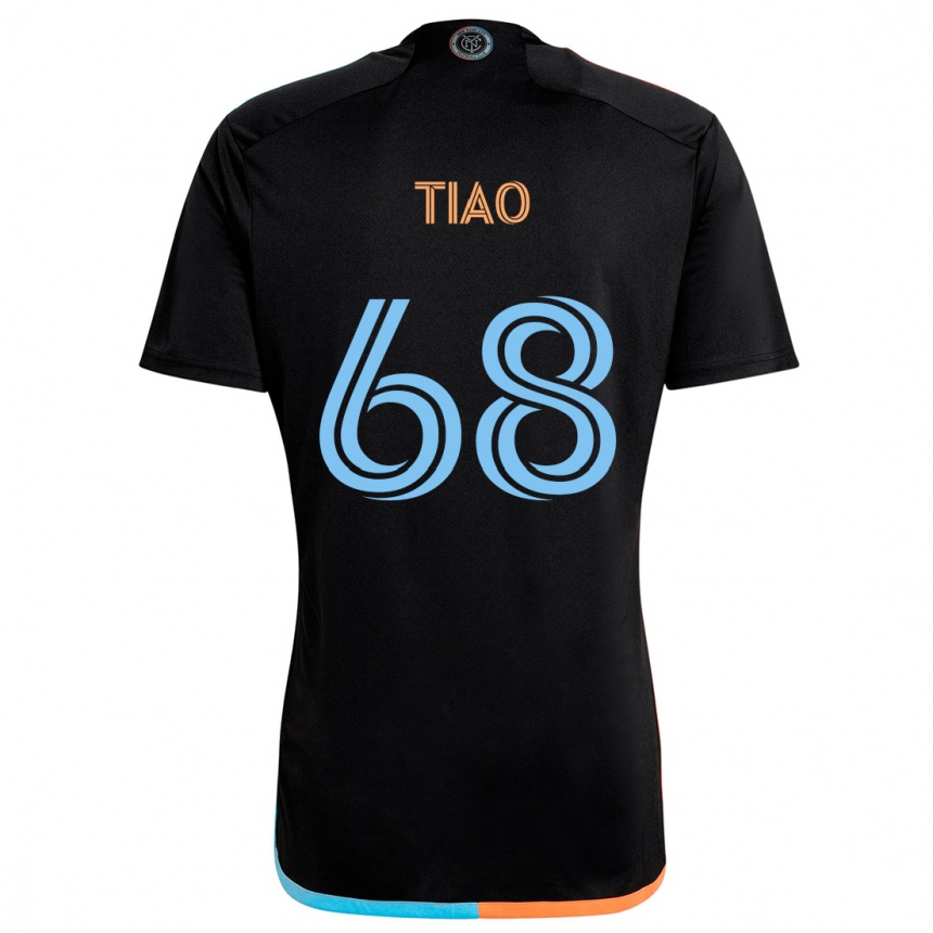 Kids Football Christopher Tiao #68 Black Orange Blue Away Jersey 2024/25 T-Shirt