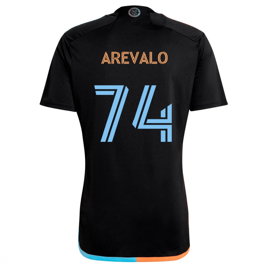 Kids Football Ronny Arévalo #74 Black Orange Blue Away Jersey 2024/25 T-Shirt