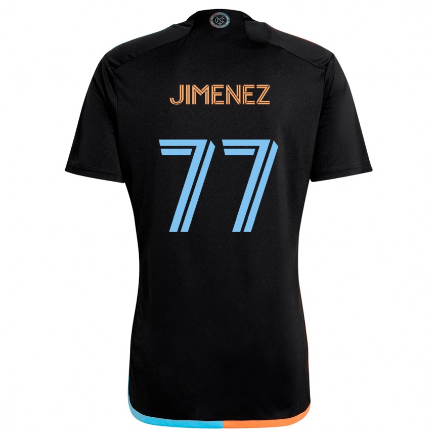 Kids Football Jonathan Jiménez #77 Black Orange Blue Away Jersey 2024/25 T-Shirt