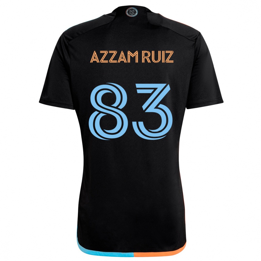 Kids Football Camil Azzam Ruiz #83 Black Orange Blue Away Jersey 2024/25 T-Shirt