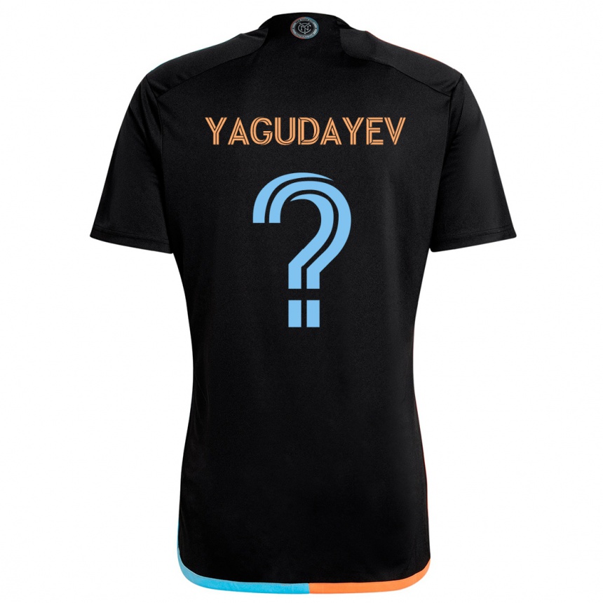 Kids Football Alexander Yagudayev #0 Black Orange Blue Away Jersey 2024/25 T-Shirt