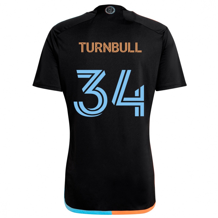 Kids Football Stephen Turnbull #34 Black Orange Blue Away Jersey 2024/25 T-Shirt