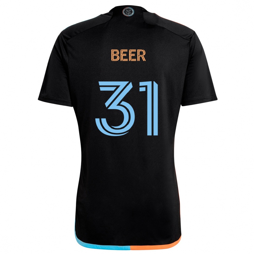 Kids Football Jack Beer #31 Black Orange Blue Away Jersey 2024/25 T-Shirt