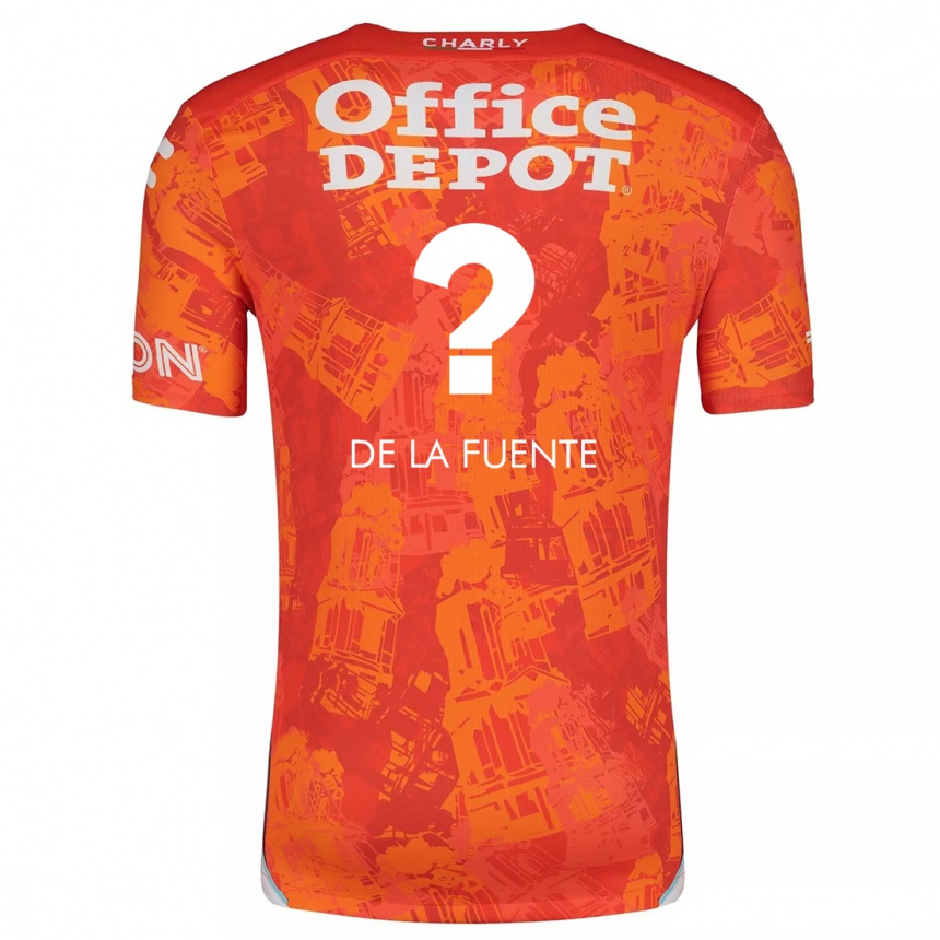 Kids Football Paulino De La Fuente #0 Orange White Away Jersey 2024/25 T-Shirt