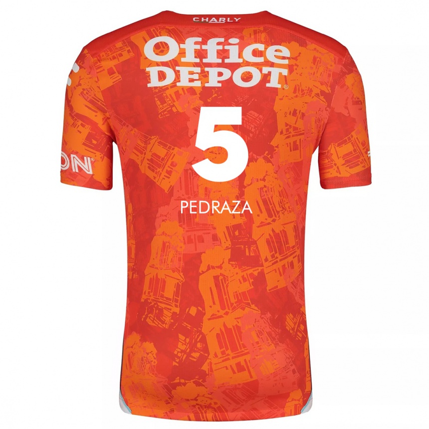 Kids Football Pedro Pedraza #5 Orange White Away Jersey 2024/25 T-Shirt