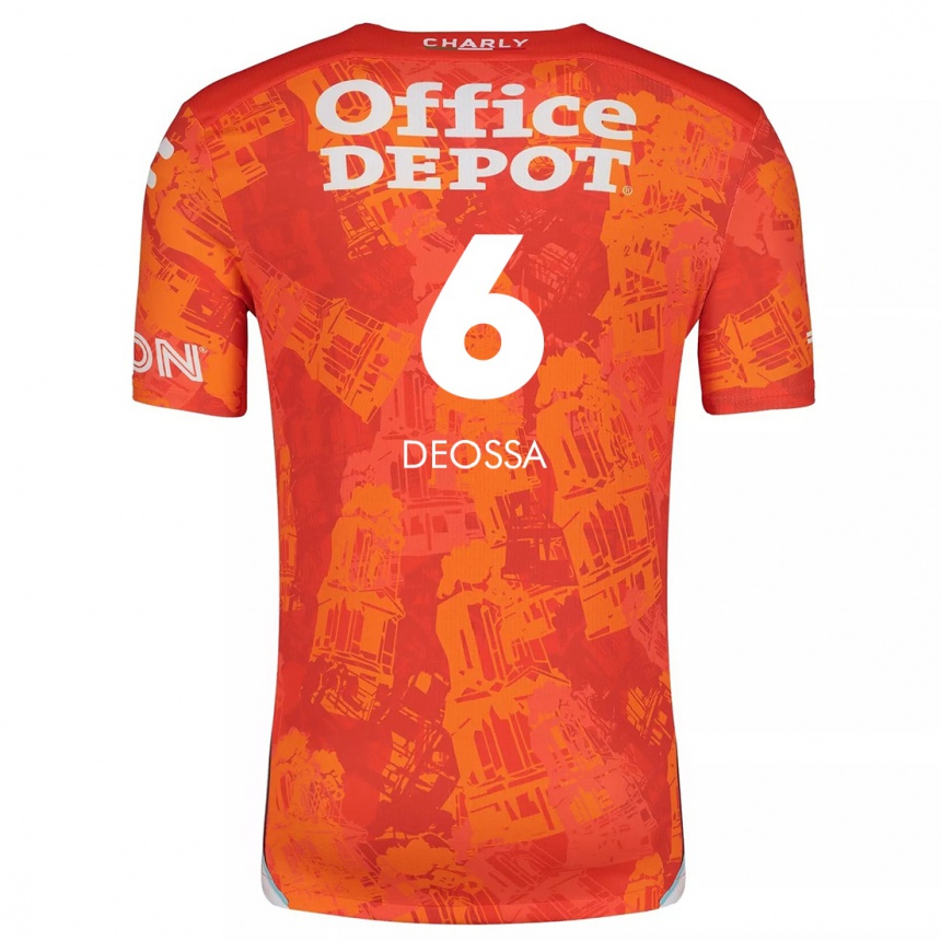 Kids Football Nelson Deossa #6 Orange White Away Jersey 2024/25 T-Shirt