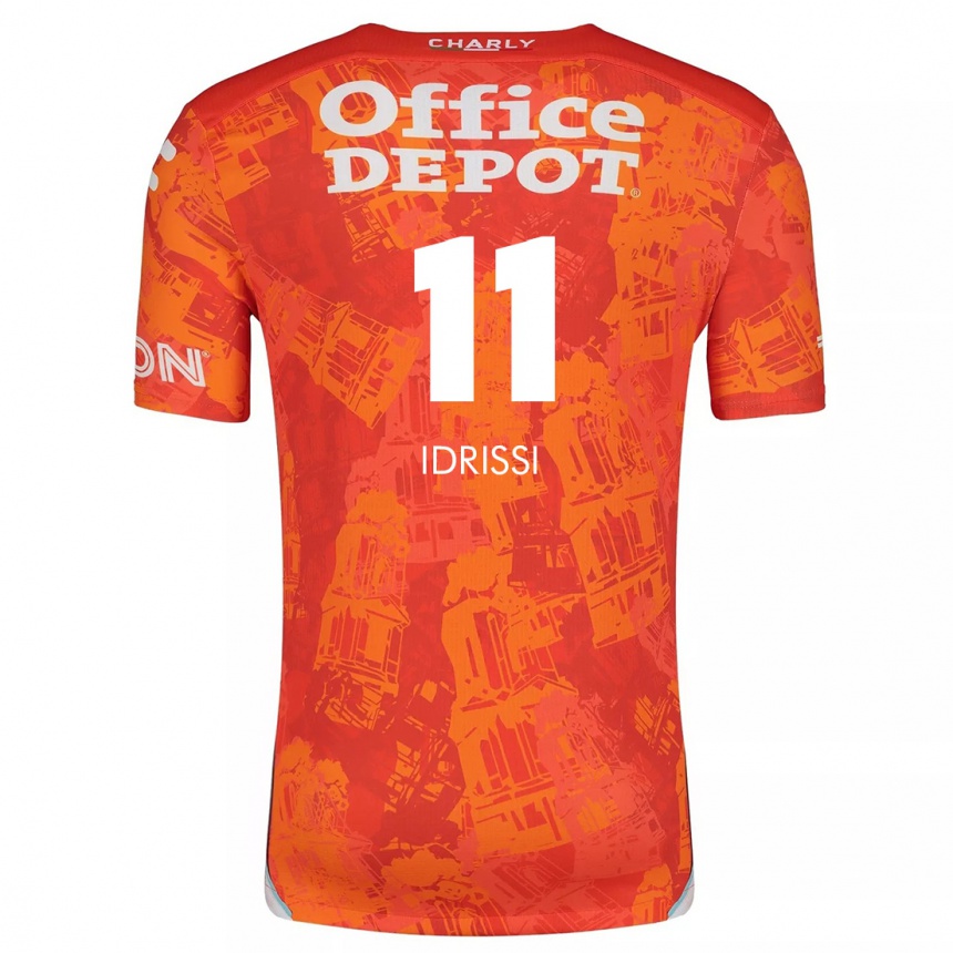 Kids Football Oussama Idrissi #11 Orange White Away Jersey 2024/25 T-Shirt