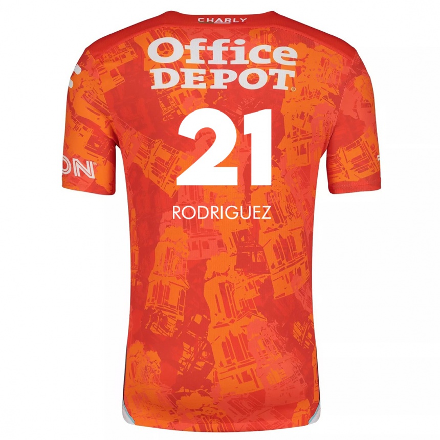 Kids Football Valentín Rodríguez #21 Orange White Away Jersey 2024/25 T-Shirt