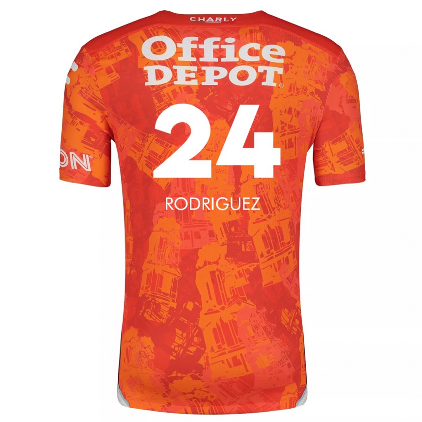 Kids Football Luis Rodriguez #24 Orange White Away Jersey 2024/25 T-Shirt