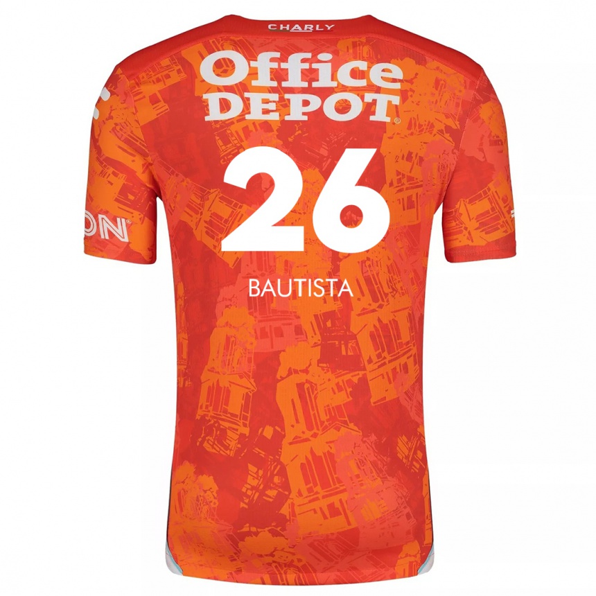 Kids Football Alán Bautista #26 Orange White Away Jersey 2024/25 T-Shirt