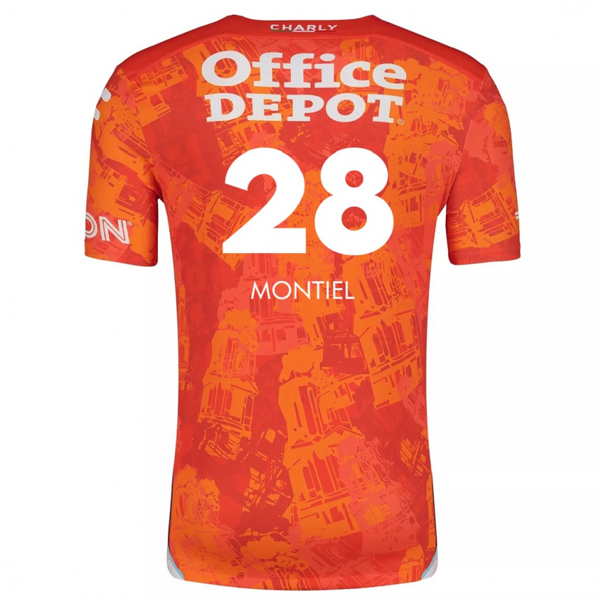 Kids Football Elías Montiel #28 Orange White Away Jersey 2024/25 T-Shirt