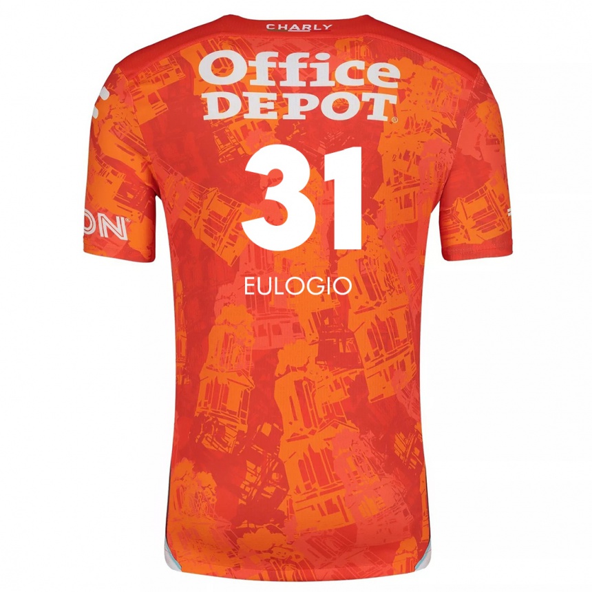 Kids Football José Eulogio #31 Orange White Away Jersey 2024/25 T-Shirt