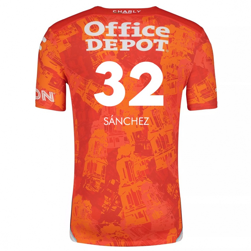 Kids Football Carlos Sánchez #32 Orange White Away Jersey 2024/25 T-Shirt