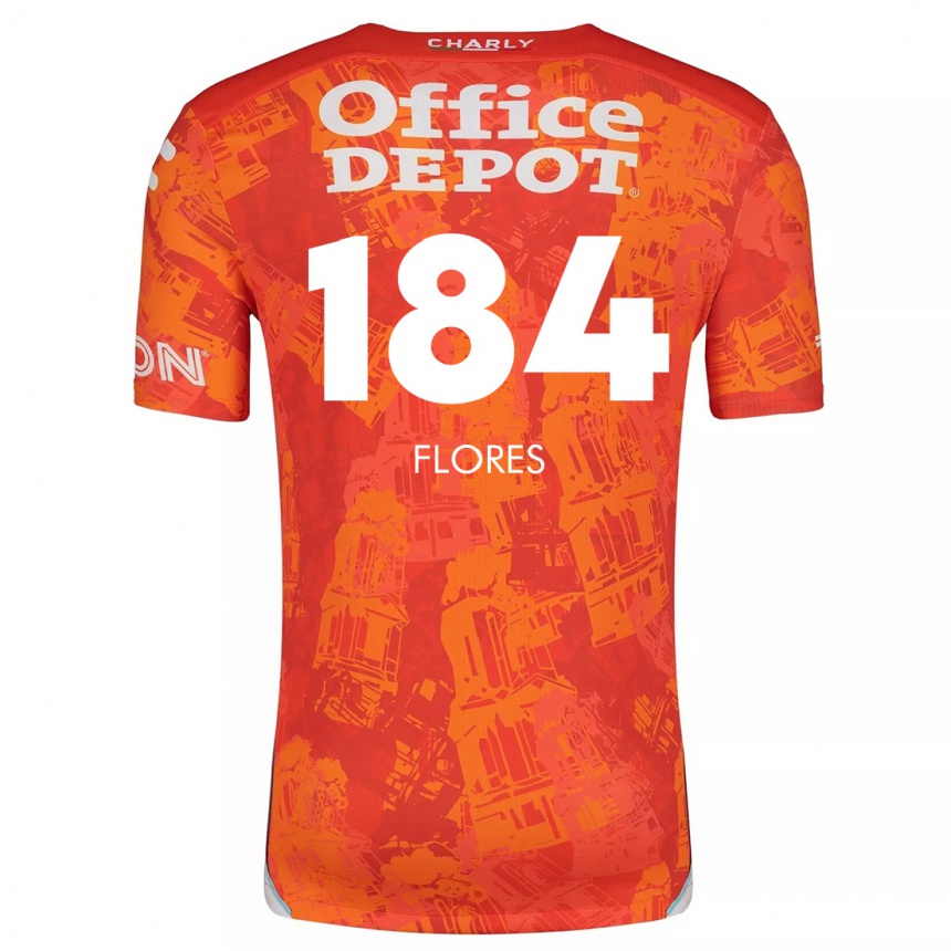 Kids Football Jason Flores #184 Orange White Away Jersey 2024/25 T-Shirt