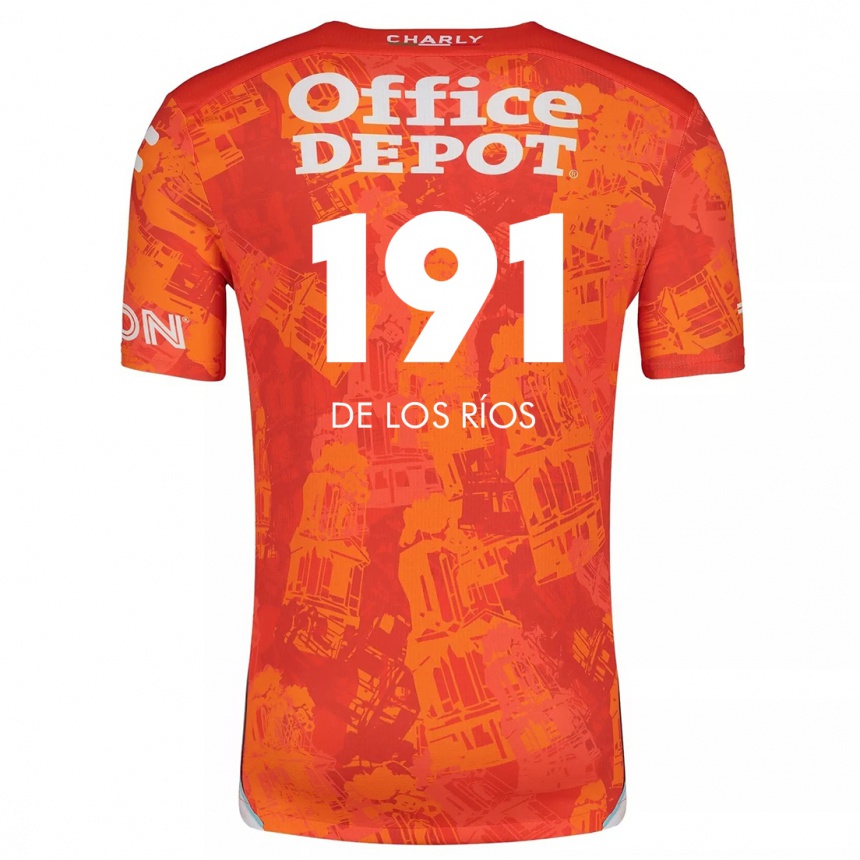 Kids Football Sergio De Los Ríos #191 Orange White Away Jersey 2024/25 T-Shirt