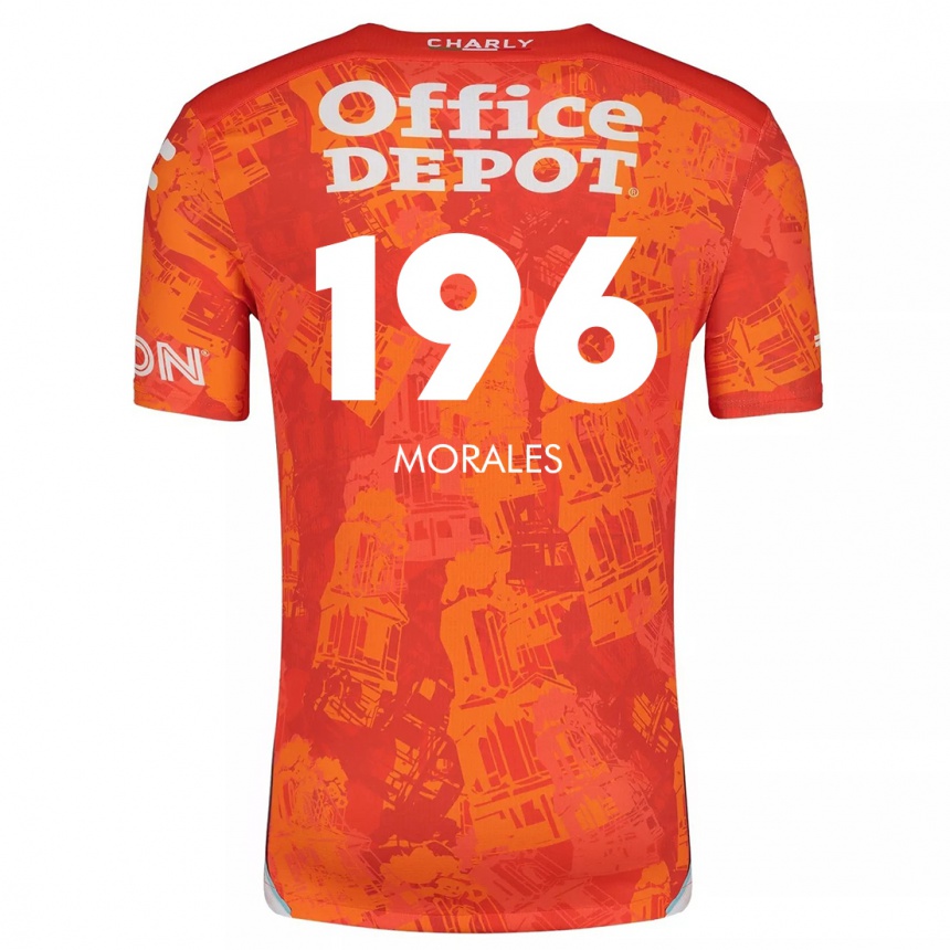 Kids Football Erik Morales #196 Orange White Away Jersey 2024/25 T-Shirt