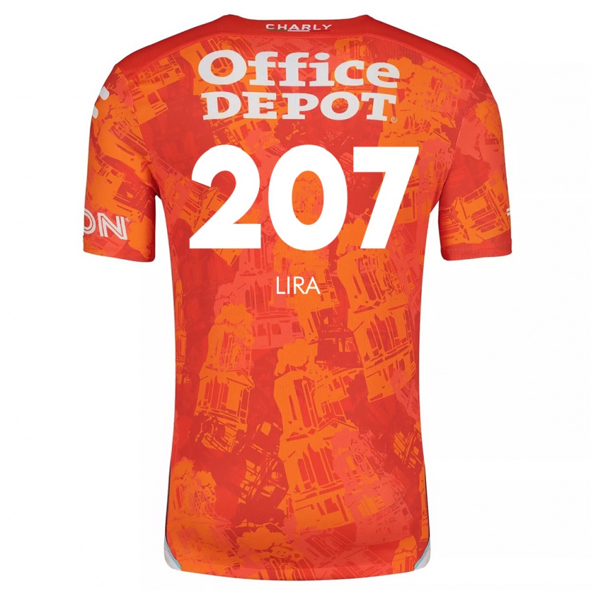 Kids Football Almir Lira #207 Orange White Away Jersey 2024/25 T-Shirt